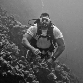 Greg scuba diving in Bonaire